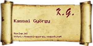 Kassai György névjegykártya
