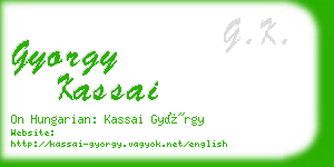 gyorgy kassai business card